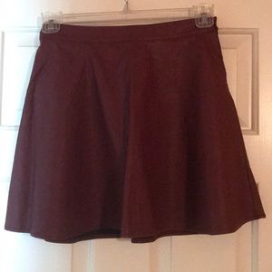 Leather Skirt...MAROON COLOR